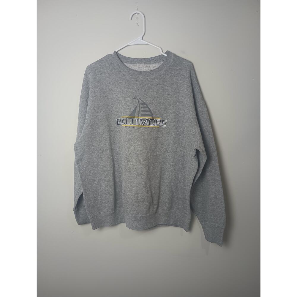 Vtg Balimore‎ Maryland Single Stitch Crew Neck Sweatshirt Men's XL Gray